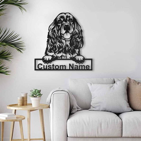 Godmerch- Cut Metal Sign- Personalized Cocker Spaniel Dog Metal Sign Art, Custom Cocker Spaniel Dog Metal Sign, Dog Gift