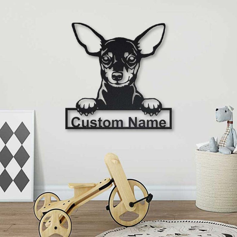 Personalized Miniature Pinscher Dog Metal Sign Art, Custom Miniature Pinscher Metal Sign, Birthday Gift