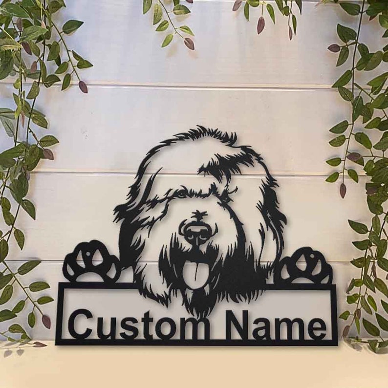 Personalized Old English Sheepdog Dog Metal Sign Art, Custom Old English Sheepdog Dog Metal Sign, Animal Funny