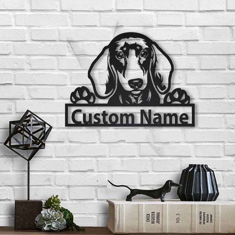 Personalized Dachshund Dog Metal Sign Art, Custom Dachshund Dog Metal Sign, Animal Funny, Father's Day Gift, Pet Gift