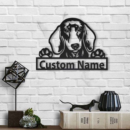 Personalized Dachshund Dog Metal Sign Art, Custom Dachshund Dog Metal Sign, Animal Funny, Father's Day Gift, Pet Gift