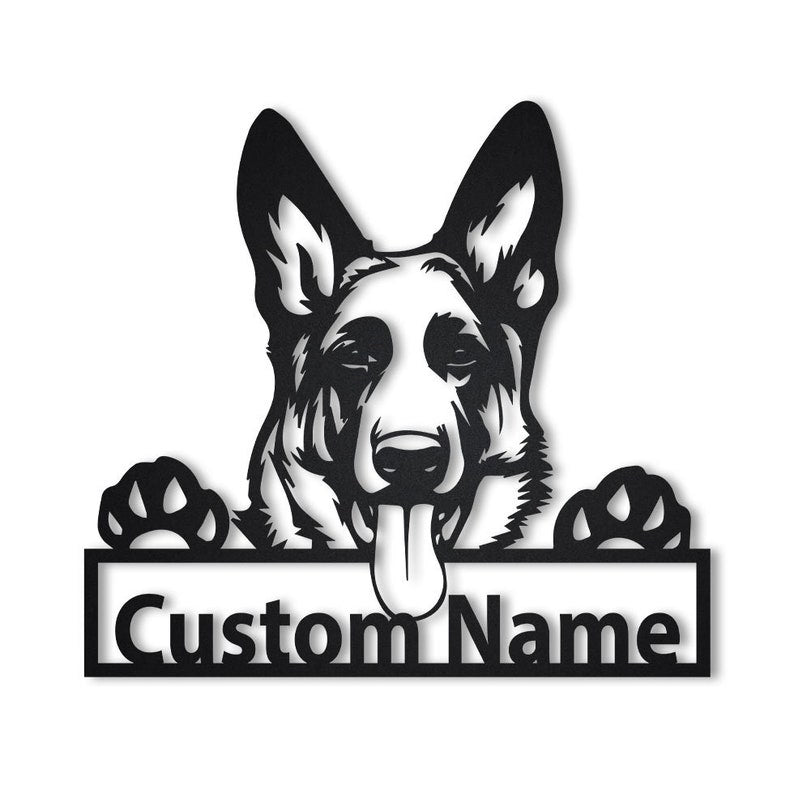 Personalized German Shepherd Dog Metal Sign Art, Custom German Shepherd Dog Metal Sign, Animal Funny