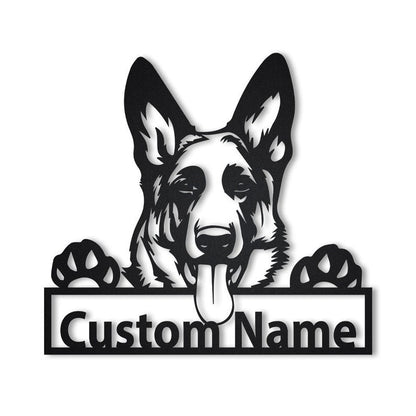Personalized German Shepherd Dog Metal Sign Art, Custom German Shepherd Dog Metal Sign, Animal Funny