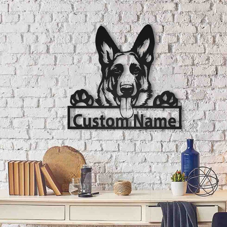 Personalized German Shepherd Dog Metal Sign Art, Custom German Shepherd Dog Metal Sign, Animal Funny