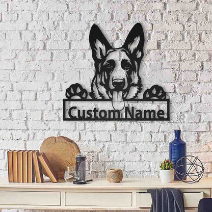 Personalized German Shepherd Dog Metal Sign Art, Custom German Shepherd Dog Metal Sign, Animal Funny