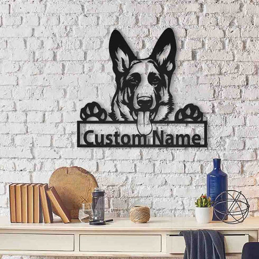 Personalized German Shepherd Dog Metal Sign Art, Custom German Shepherd Dog Metal Sign, Animal Funny