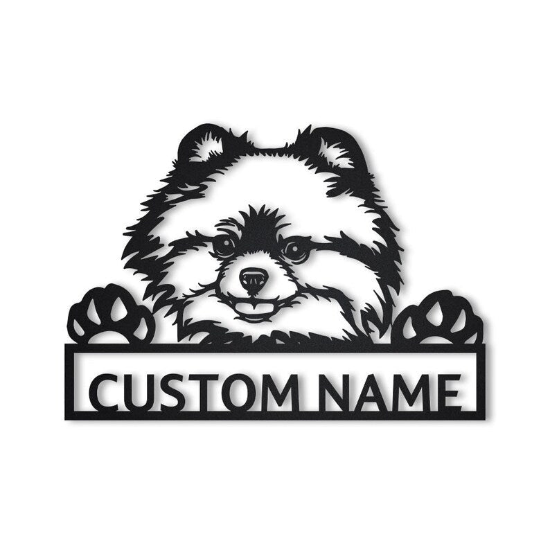 Personalized Pomeranian Dog Metal Sign Art, Custom Pomeranian Dog Metal Sign, Dog Gifts Funny, Dog Gift, Animal Custom