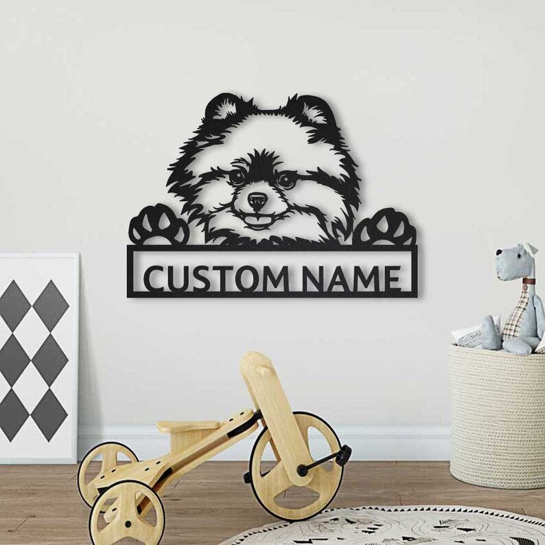 Personalized Pomeranian Dog Metal Sign Art, Custom Pomeranian Dog Metal Sign, Dog Gifts Funny, Dog Gift, Animal Custom