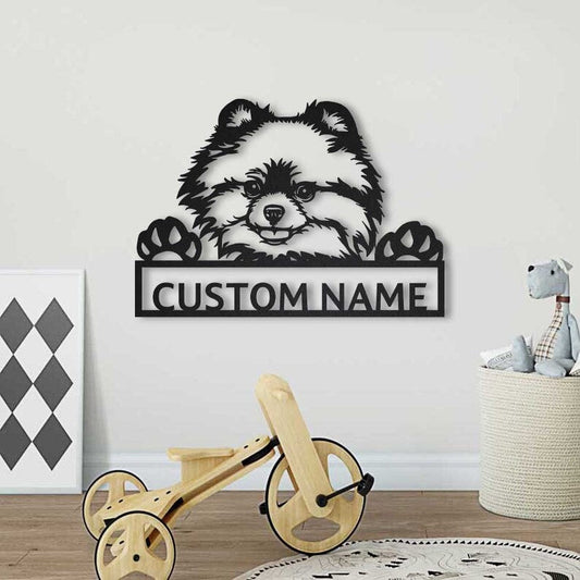 Personalized Pomeranian Dog Metal Sign Art, Custom Pomeranian Dog Metal Sign, Dog Gifts Funny, Dog Gift, Animal Custom