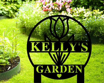 Metal Sign for Garden, Personalized Garden Sign, Custom Garden Sign on Stake, Metal Garden Sign, Nana Gift, Garden Gifts, Gardener Decor