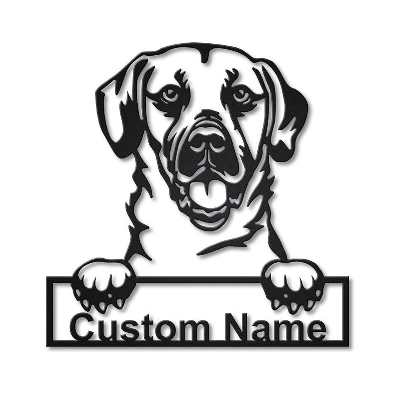 Personalized Black Mouth Cur Dog Metal Sign Art, Custom Black Mouth Cur Dog Metal Sign, Father's Day Gift