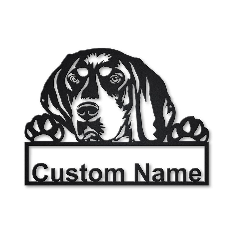 Godmerch- Cut Metal Sign- Personalized Bluetick Coonhound Metal Sign Art, Custom Bluetick Coonhound Metal Sign, Dog Gift