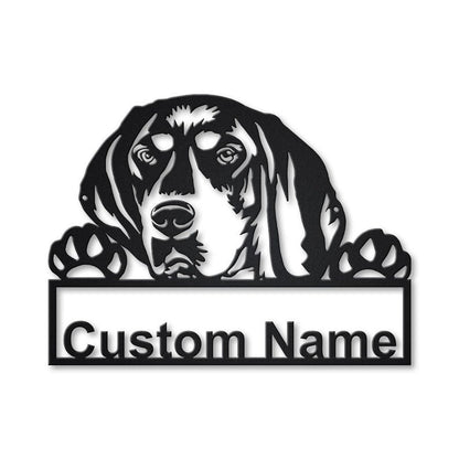 Godmerch- Cut Metal Sign- Personalized Bluetick Coonhound Metal Sign Art, Custom Bluetick Coonhound Metal Sign, Dog Gift