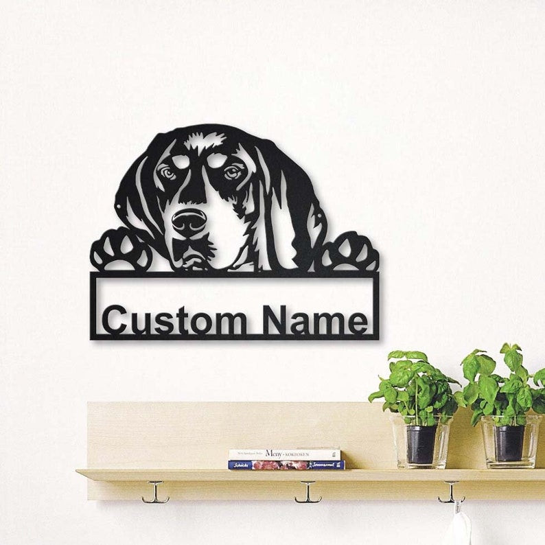 Godmerch- Cut Metal Sign- Personalized Bluetick Coonhound Metal Sign Art, Custom Bluetick Coonhound Metal Sign, Dog Gift