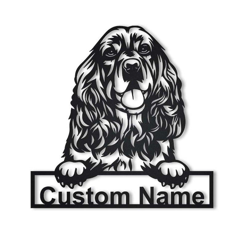 Godmerch- Cut Metal Sign- Personalized Cocker Spaniel Dog Metal Sign Art, Custom Cocker Spaniel Dog Metal Sign, Dog Gift