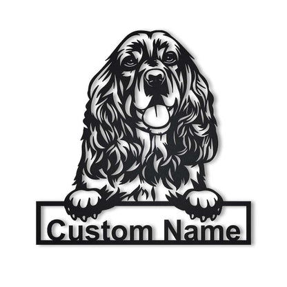 Godmerch- Cut Metal Sign- Personalized Cocker Spaniel Dog Metal Sign Art, Custom Cocker Spaniel Dog Metal Sign, Dog Gift