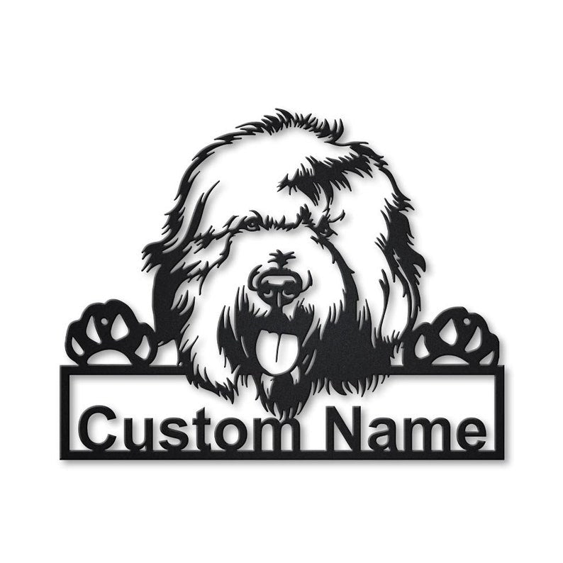 Personalized Old English Sheepdog Dog Metal Sign Art, Custom Old English Sheepdog Dog Metal Sign, Animal Funny