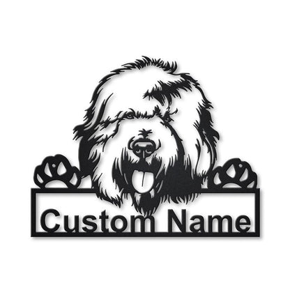 Personalized Old English Sheepdog Dog Metal Sign Art, Custom Old English Sheepdog Dog Metal Sign, Animal Funny