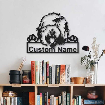 Personalized Old English Sheepdog Dog Metal Sign Art, Custom Old English Sheepdog Dog Metal Sign, Animal Funny