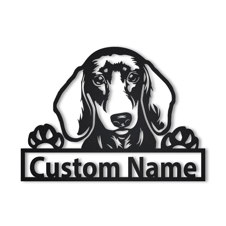 Personalized Dachshund Dog Metal Sign Art, Custom Dachshund Dog Metal Sign, Animal Funny, Father's Day Gift, Pet Gift