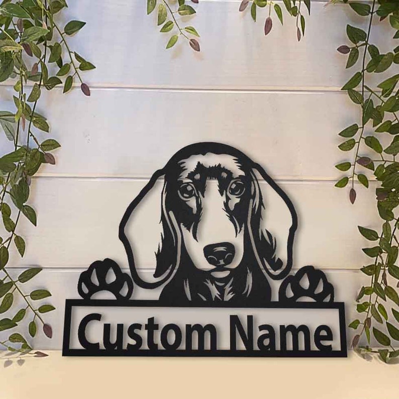 Personalized Dachshund Dog Metal Sign Art, Custom Dachshund Dog Metal Sign, Animal Funny, Father's Day Gift, Pet Gift