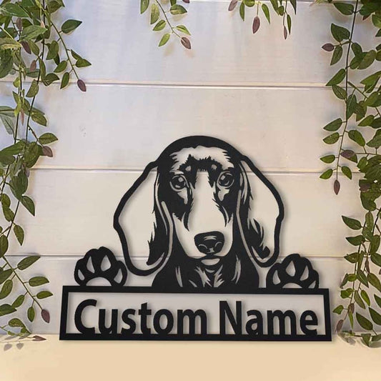 Personalized Dachshund Dog Metal Sign Art, Custom Dachshund Dog Metal Sign, Animal Funny, Father's Day Gift, Pet Gift
