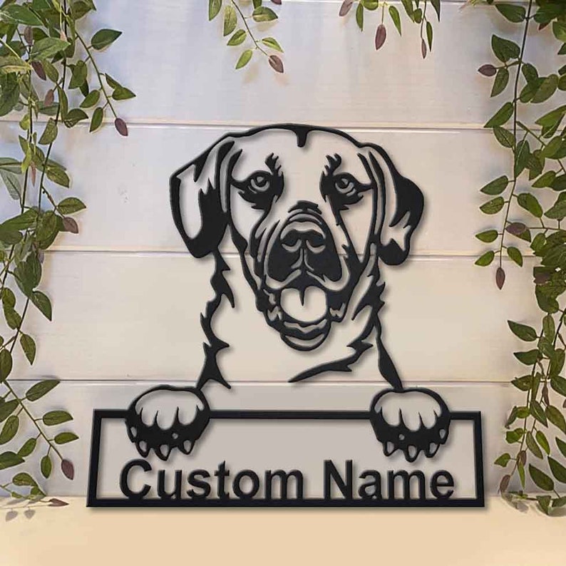 Personalized Black Mouth Cur Dog Metal Sign Art, Custom Black Mouth Cur Dog Metal Sign, Father's Day Gift