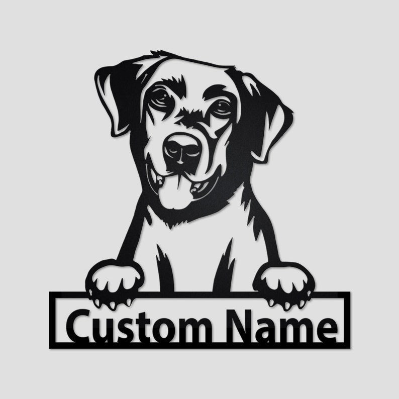 Godmerch- Cut Metal Sign- Personalized Labrador Retriever Metal Sign, Labrador Retriever Metal Wall Art, Dog Metal Sign