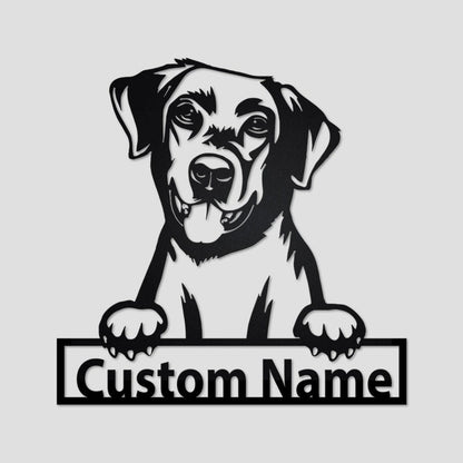 Godmerch- Cut Metal Sign- Personalized Labrador Retriever Metal Sign, Labrador Retriever Metal Wall Art, Dog Metal Sign