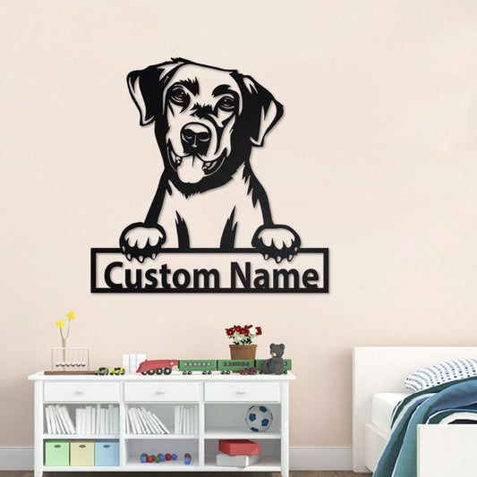 Godmerch- Cut Metal Sign- Personalized Labrador Retriever Metal Sign, Labrador Retriever Metal Wall Art, Dog Metal Sign