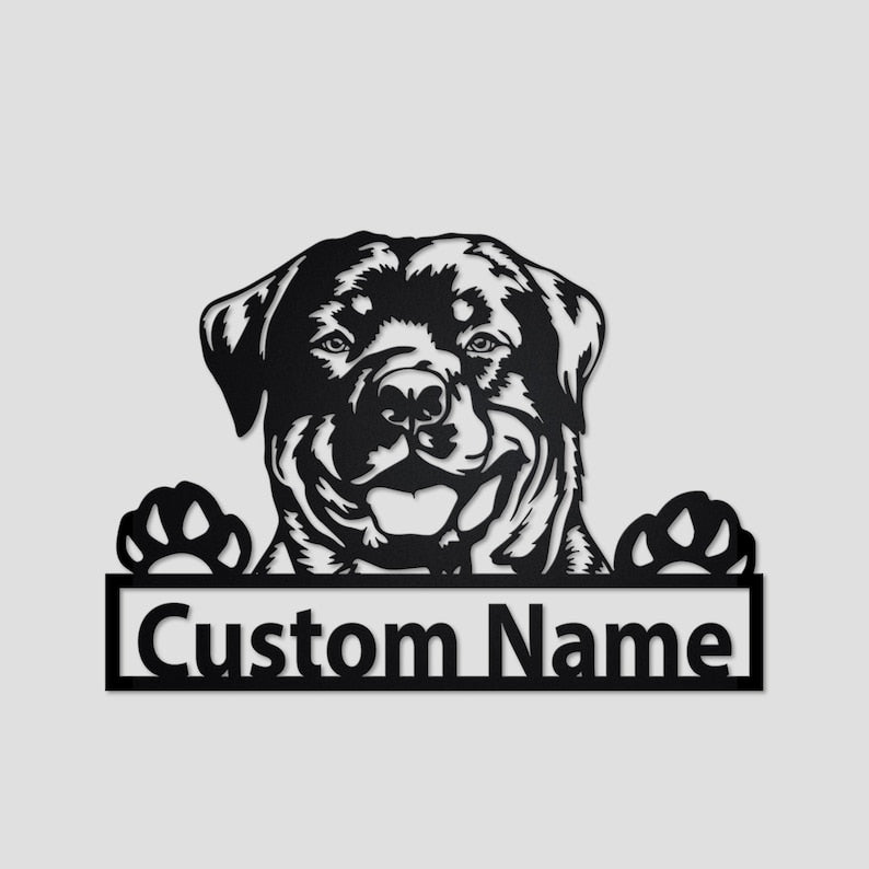 Godmerch- Cut Metal Sign- Personalized Rottweiler Metal Sign, Rottweiler Metal Wall Art, Dog Metal Sign, Rottweiler Gift