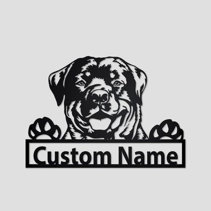 Godmerch- Cut Metal Sign- Personalized Rottweiler Metal Sign, Rottweiler Metal Wall Art, Dog Metal Sign, Rottweiler Gift