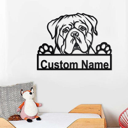 Personalized Dogue De Bordeaux Metal Sign, Dog Metal Wall Art, Dog Metal Wall Decor, Custom Dogue De Bordeaux Dog