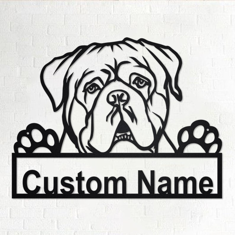 Personalized Dogue De Bordeaux Metal Sign, Dog Metal Wall Art, Dog Metal Wall Decor, Custom Dogue De Bordeaux Dog