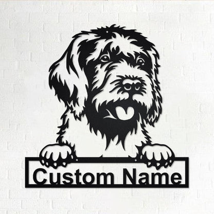 Custom Wirehaired Pointing Griffon Dog Metal Wall Art, Personalized Wirehaired Pointing Griffon Name Sign Decor