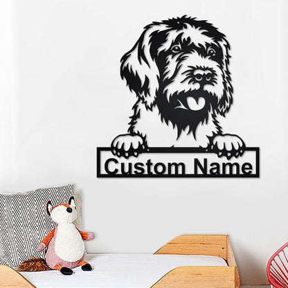 Custom Wirehaired Pointing Griffon Dog Metal Wall Art, Personalized Wirehaired Pointing Griffon Name Sign Decor
