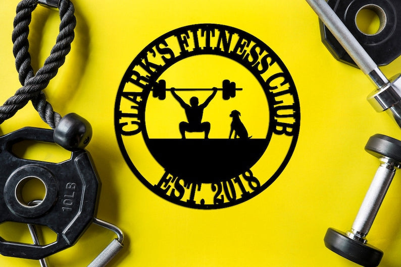 Personalized Home Gym Sign, Dog Gym Metal Sign, Custom Metal Gym Sign, Home Gym Sign, Cross Fit Sign