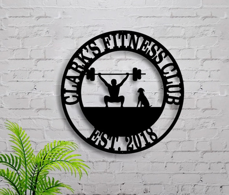 Personalized Home Gym Sign, Dog Gym Metal Sign, Custom Metal Gym Sign, Home Gym Sign, Cross Fit Sign