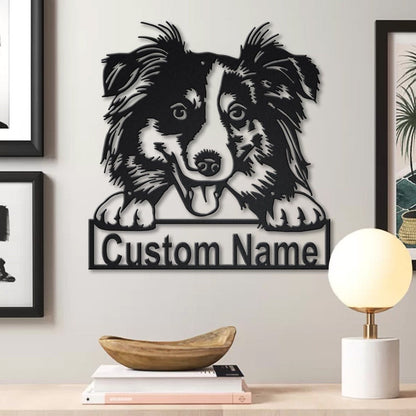 Personalized Australian Shepherd Dog Metal Sign Art v2, Custom Australian Shepherd Dog Metal Sign
