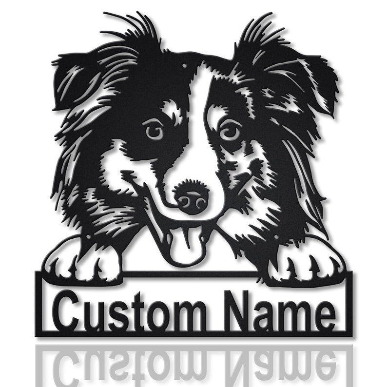 Personalized Australian Shepherd Dog Metal Sign Art v2, Custom Australian Shepherd Dog Metal Sign