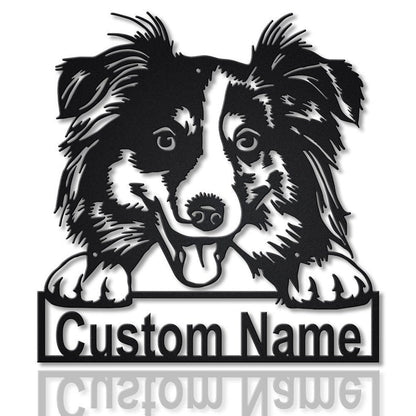 Personalized Australian Shepherd Dog Metal Sign Art v2, Custom Australian Shepherd Dog Metal Sign