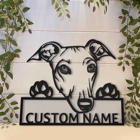 Personalized Greyhound Dog Metal Sign With LED Lights, Custom Greyhound Metal Sign, Birthday Gift