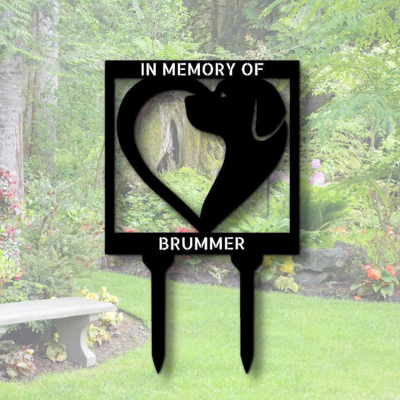Godmerch- Cut Metal Sign- Personalized Dog Memorial Garden Stake, Loss Of Pet Gift, Pet Memorial Metal Sign