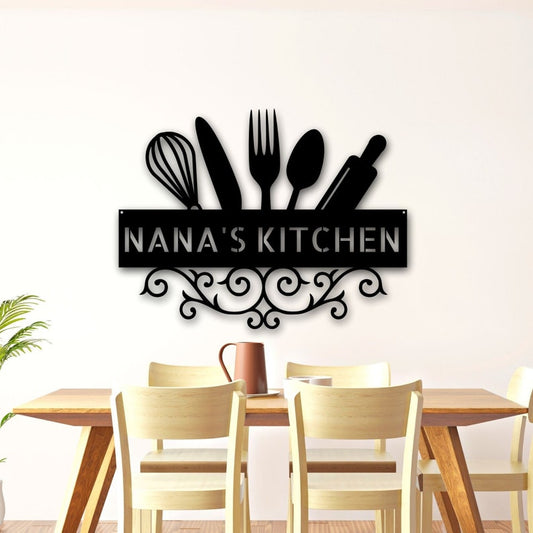 Kitchen Wall Decor, Grandma, Nana, Mom Farmhouse Decor, Personalized Gift for Her, Mother's Day Gift, Kitchen Sign for Here, Kitchen Sign