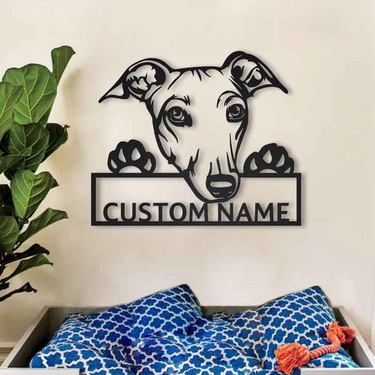 Personalized Greyhound Dog Metal Sign With LED Lights, Custom Greyhound Metal Sign, Birthday Gift