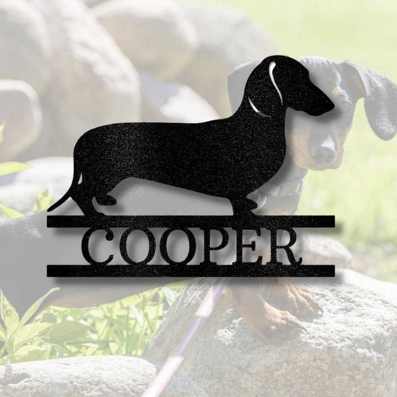 Dachshund Dog Metal Art, Laser Cut Steel Monogram, Pet Lovers Personalized Sign, Custom Steel Sign