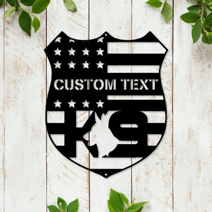 Personalized Metal Police Canine Wall Art, Gift for K9 Cop, Police Dog Metal Sign, Office Decor, Policeman Gifts