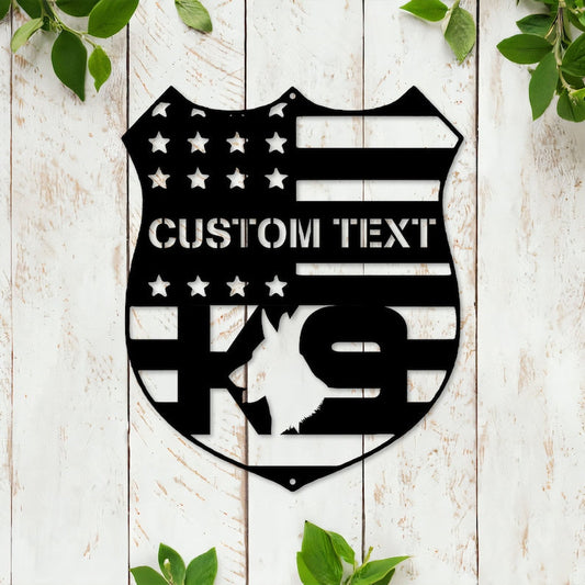 Personalized Metal Police Canine Wall Art, Gift for K9 Cop, Police Dog Metal Sign, Office Decor, Policeman Gifts