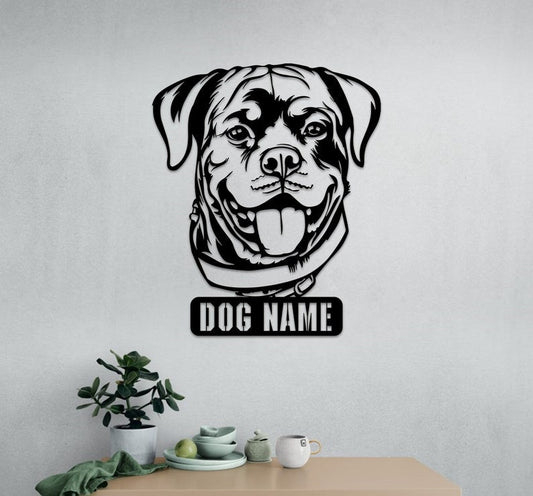 Rottweiler Metal Customized Wall Art,  Metal Wall Art, Personalized  Gift for Dog Lovers and Owners