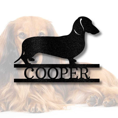 Dachshund Dog Metal Art, Laser Cut Steel Monogram, Pet Lovers Personalized Sign, Custom Steel Sign